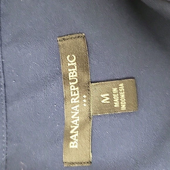 BANANA REPUBLIC WOMEN'S LONG SLEEVE COLLARED OVERESIZED OPEN BACK BUTTON BLOUSE - Picture 10 of 11